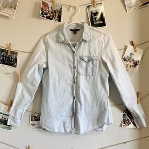 Streetwear Society Light-Washed Denim Button Down